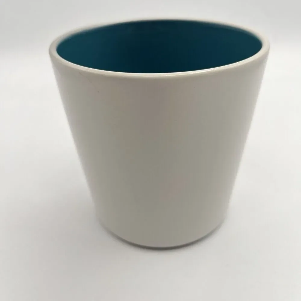 Crate & Barrel Max Pool Blue White Mug